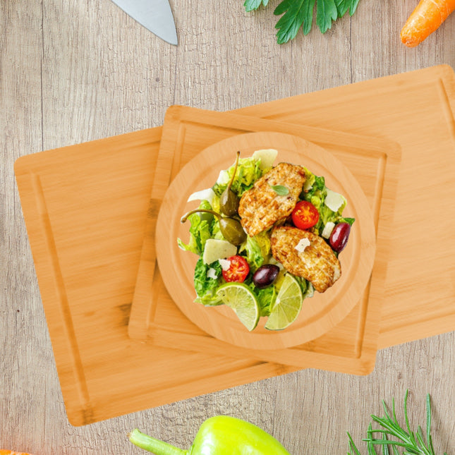 CARLA HOME 3 Pieces Bamboo Cutting Board with Juice Groove and Mobile Holder included for Home Kitchen-1978962235942375426