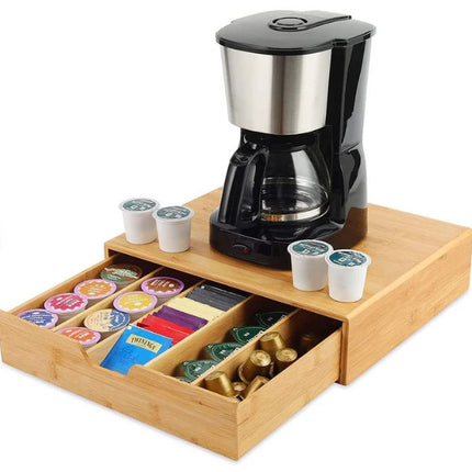 CARLA HOME Bamboo K-Cup Coffee Pod Holder Storage Organizer  for Kitchen, Jewelry and Cosmetic-1978962236156284928