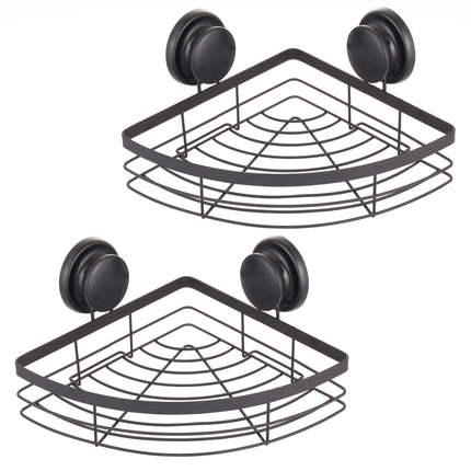 CARLA HOME  2 Pack Round Corner Shower Caddy Shelf Basket Rack with Premium Vacuum Suction Cup No-Drilling for Bathroom and Kitchen-1978962237745926144