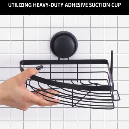 CARLA HOME  2 Pack Round Corner Shower Caddy Shelf Basket Rack with Premium Vacuum Suction Cup No-Drilling for Bathroom and Kitchen-1978962237745926147