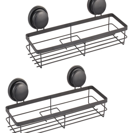 CARLA HOME  2 Pack Rectangular Corner Shower Caddy Shelf Basket Rack with Premium Vacuum Suction Cup No-Drilling for Bathroom and Kitchen-1978962237938864128