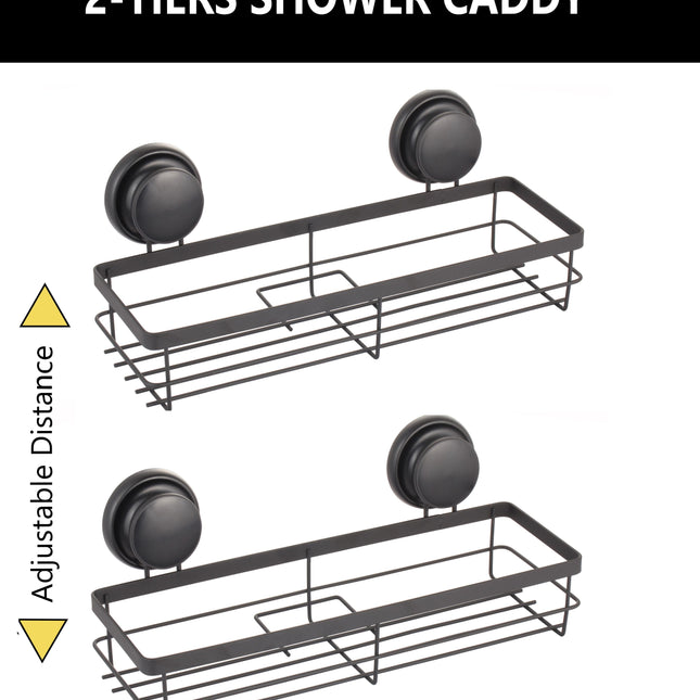 CARLA HOME  2 Pack Rectangular Corner Shower Caddy Shelf Basket Rack with Premium Vacuum Suction Cup No-Drilling for Bathroom and Kitchen-1978962237938864130