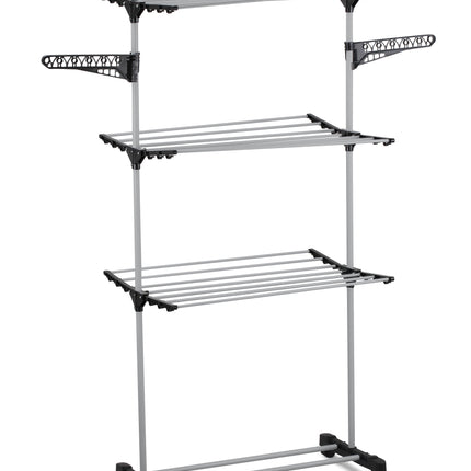 CARLA HOME Folding 3 Tier Clothes Laundry Drying Rack with Stainless Steel Tubes for Indoor & Outdoor Home-1978962238161162241
