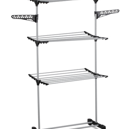 CARLA HOME Folding 3 Tier Clothes Laundry Drying Rack with Stainless Steel Tubes for Indoor & Outdoor Home-1978962238161162244