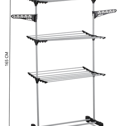 CARLA HOME Folding 3 Tier Clothes Laundry Drying Rack with Stainless Steel Tubes for Indoor & Outdoor Home-1978962238161162248
