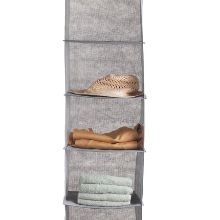 CARLA HOME  5 Tier Shelf Hanging Closet Organizer and Storage for Clothes (Grey)-1978962238370877449