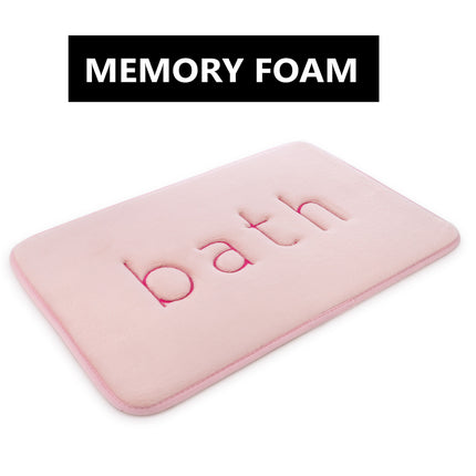 CARLA HOME Extra Thick Memory Foam & Super Comfort Bath Rug Mat for Bathroom (60 x 40 cm, Pink)-1978962238769336323