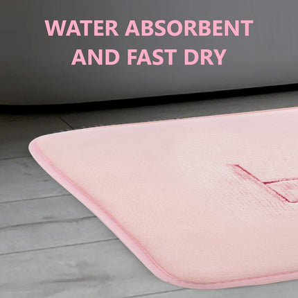 CARLA HOME Extra Thick Memory Foam & Super Comfort Bath Rug Mat for Bathroom (60 x 40 cm, Pink)-1978962238769336326
