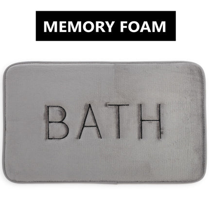 CARLA HOME Extra Thick Memory Foam & Super Comfort Bath Rug Mat for Bathroom (60 x 40 cm, Grey)-1978962238966468608