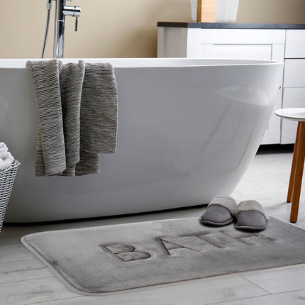 CARLA HOME Extra Thick Memory Foam & Super Comfort Bath Rug Mat for Bathroom (60 x 40 cm, Grey)-1978962238966468611