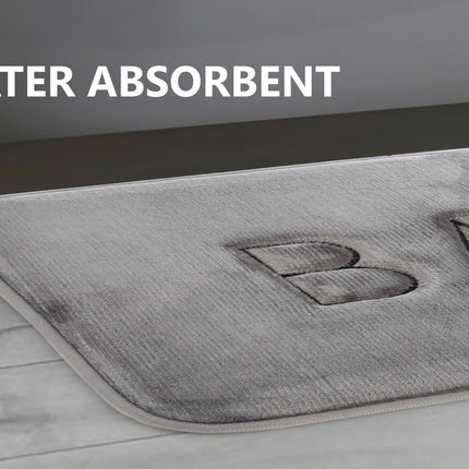 CARLA HOME Extra Thick Memory Foam & Super Comfort Bath Rug Mat for Bathroom (60 x 40 cm, Grey)-1978962238966468613