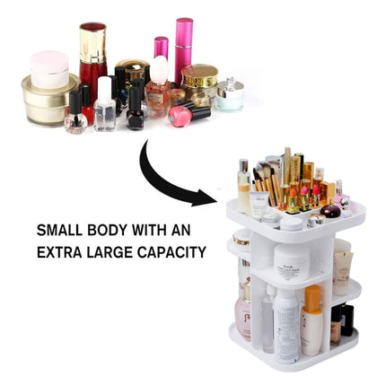 CARLA HOME 360 Rotating Large Capacity Makeup Organizer for Bedroom and Bathroom (White)-1978962239167795206