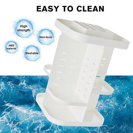 CARLA HOME 360 Rotating Large Capacity Makeup Organizer for Bedroom and Bathroom (White)-1978962239167795207