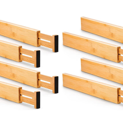 8 Pack Bamboo Adjustable Kitchen Drawer Dividers (Large, 44-55 cm)-1978962241608880128