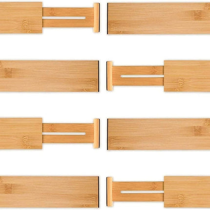 8 Pack Bamboo Adjustable Kitchen Drawer Dividers (Large, 44-55 cm)-1978962241608880132