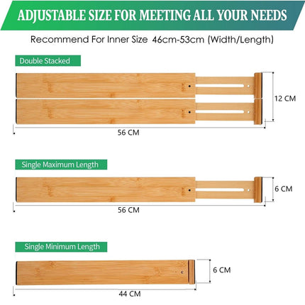 8 Pack Bamboo Adjustable Kitchen Drawer Dividers (Large, 44-55 cm)-1978962241608880134