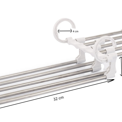 6 Pack Stainless Steel Adjustable 5 in 1 Pants Hangers Non-Slip Space Saving for Home Storage-1978962243513094153