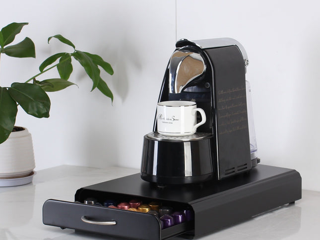 CARLA HOME Coffee Pods Holder Storage Drawer Compatible with 60 Nespresso Pods for Kitchen Storage & Organisation, Nespresso Pod Holder Coffee Machine for Home Storage (Black)-1978962244230320129