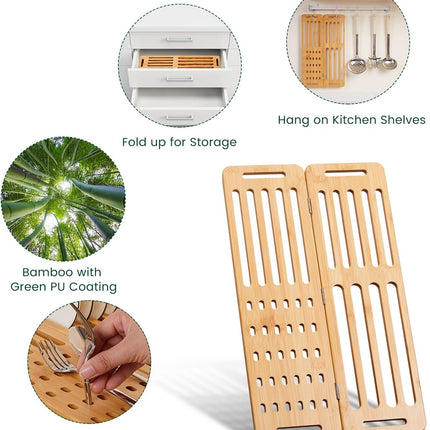CARLA HOME Foldable Bamboo Dish Drying Rack for Kitchen-1978962244901408773