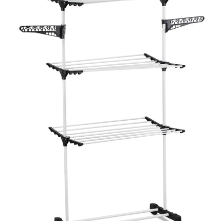 CARLA HOME Folding 3 Tier Clothes Laundry Drying Rack with Stainless Steel Tubes for Indoor & Outdoor Home-1978962245224370180