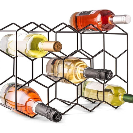 CARLA HOME 14 Bottle Freestanding Modern Metal Countertop Wine Rack Countertop-1978962246201643008
