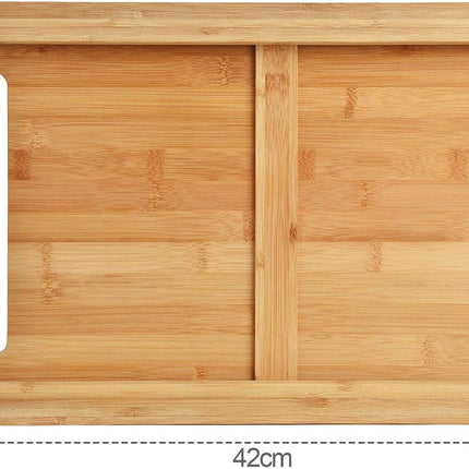 CARLA HOME Chopping Board with with 2 Organiser Stainless Steel Trays Containers-1978962246369415176