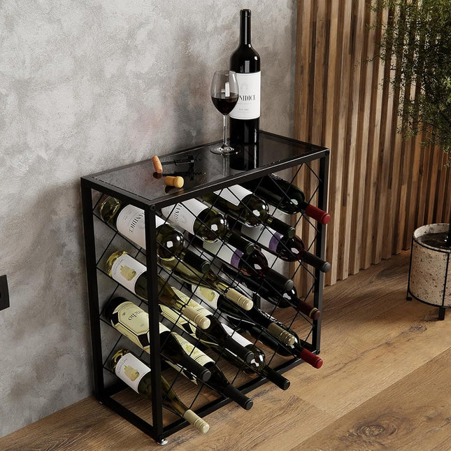 CARLA HOME Freestanding Metal Wine Rack for 25 Bottles-1978962247225053186