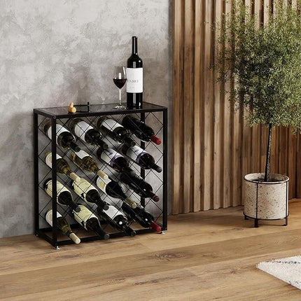 CARLA HOME Freestanding Metal Wine Rack for 25 Bottles-1978962247225053188