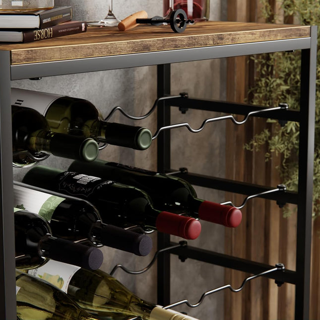 CARLA HOME 6-Tier Freestanding Wine Rack for 30 Bottles with Wood Countertop and Sturdy Metal Frame-1978962247401213954