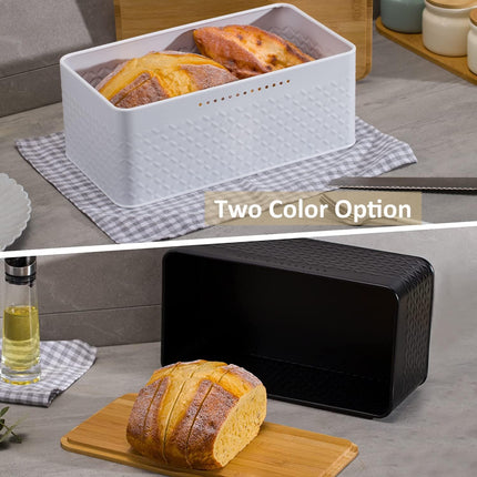 CARLA HOME Bread Bin with Bamboo Lid used as Chopping Board for Kitchen Countertop-1978962247753535494