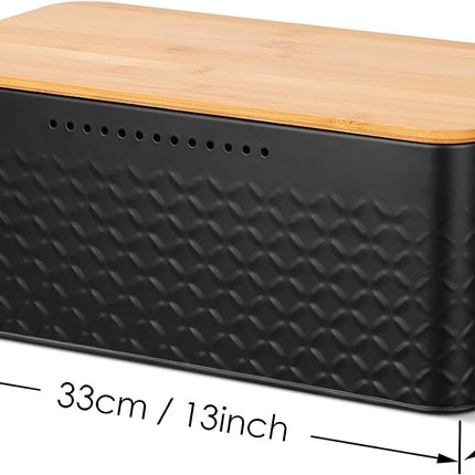 CARLA HOME Bread Bin with Bamboo Lid used as Chopping Board for Kitchen Countertop-1978962247753535495