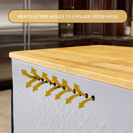 CARLA HOME Bread Bin with Bamboo Lid used as Chopping Board for Kitchen Countertop-1978962247917113347