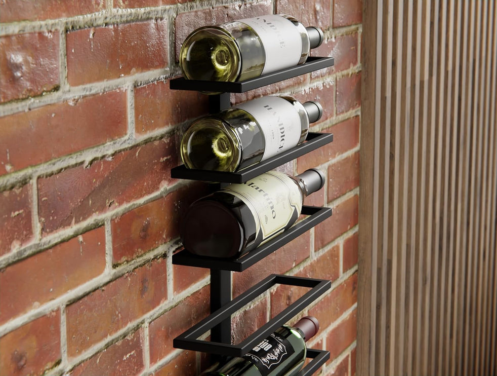 CARLA HOME Metal Wall Mount Wine Rack for Wine Bottles, Liquor, Champagne (Holds 10 Bottles)-1978962248244269058