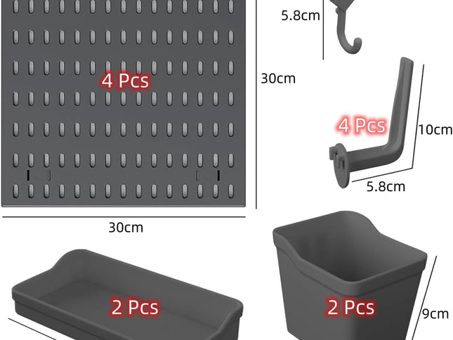 CARLA HOME Pegboard Combination Kit with 4 Pegboards and 18 Accessories Modular Hanging for Wall Organiser-1978962248428818434