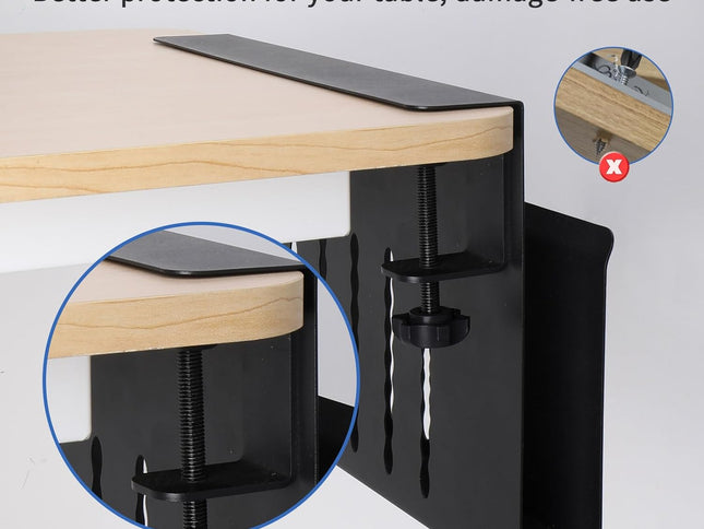 CARLA HOME Under Desk Side Laptop Holder Storage with No Drill Cable Management Tray and Pen Storage for Office and Home-1978962248772751361