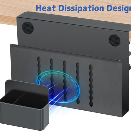 CARLA HOME Under Desk Side Laptop Holder Storage with No Drill Cable Management Tray and Pen Storage for Office and Home-1978962248772751366