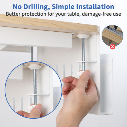 CARLA HOME Under Desk Side Laptop Holder Storage with No Drill Cable Management Tray and Pen Storage for Office and Home-1978962248944717825