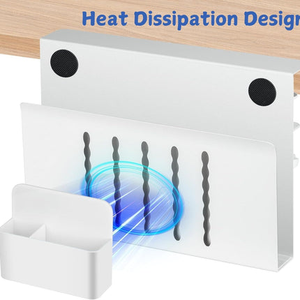 CARLA HOME Under Desk Side Laptop Holder Storage with No Drill Cable Management Tray and Pen Storage for Office and Home-1978962248944717830