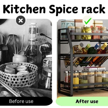 CARLA HOME 3-Tier Detachable Spice Rack Storage Organiser for Kitchen Countertop-1978962249125072901