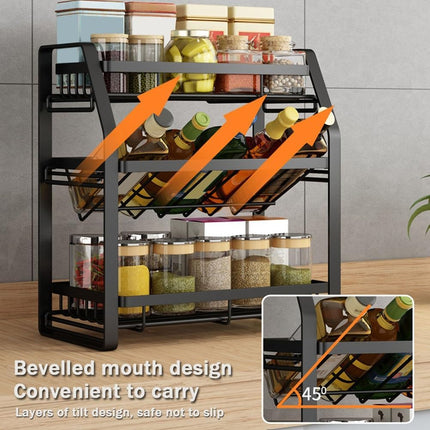 CARLA HOME 3-Tier Detachable Spice Rack Storage Organiser for Kitchen Countertop-1978962249125072902