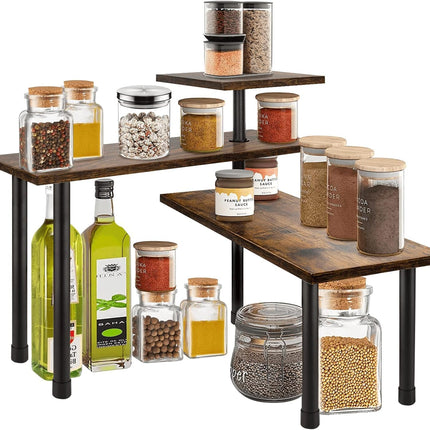 CARLA HOME 3-Tier Wooden Corner Shelf Kitchen Spice Rack Organiser Home Storage & Organisation-1978962249963933696