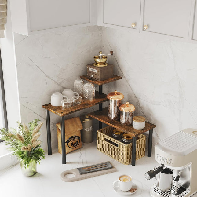CARLA HOME 3-Tier Wooden Corner Shelf Kitchen Spice Rack Organiser Home Storage & Organisation-1978962249963933697