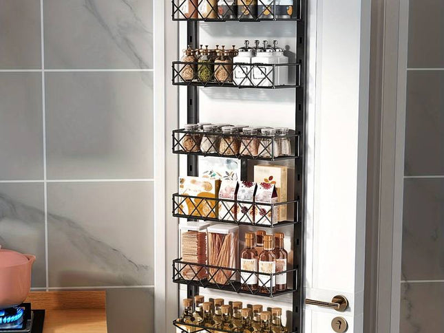 CARLA HOME 6 Tier Adjustable Baskets Over Door Pantry Organiser for Home Kitchen-1978962250148483073