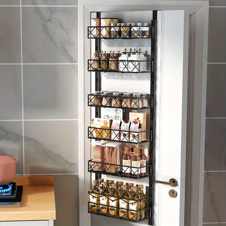 CARLA HOME 6 Tier Adjustable Baskets Over Door Pantry Organiser for Home Kitchen-1978962250148483073