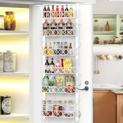 CARLA HOME 6 Tier Adjustable Baskets Over Door Pantry Organiser for Home Kitchen-1978962250328838144