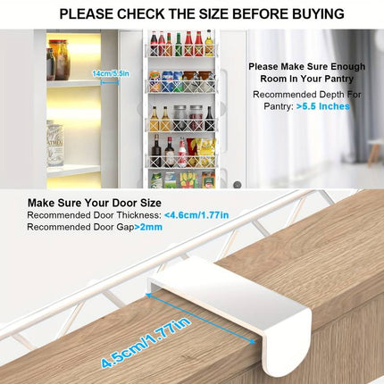 CARLA HOME 6 Tier Adjustable Baskets Over Door Pantry Organiser for Home Kitchen-1978962250328838149