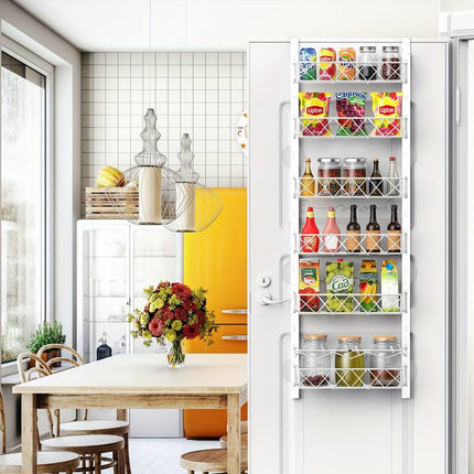 CARLA HOME 6 Tier Adjustable Baskets Over Door Pantry Organiser for Home Kitchen-1978962250328838151