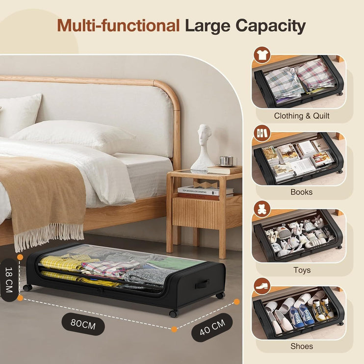 CARLA HOME XXL Under Bed Rolling Storage Containers with 50L Large Capacity and Wheels-1978962250496610306
