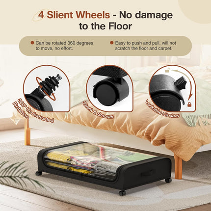 CARLA HOME XXL Under Bed Rolling Storage Containers with 50L Large Capacity and Wheels-1978962250496610307