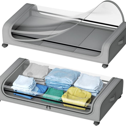 CARLA HOME XXL Under Bed Rolling Storage Containers with 50L Large Capacity and Wheels-1978962250685353984
